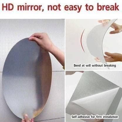 Combo of Oval & Square Shape Decorative Mirrors (Pack of 2) – Modern Wall Décor for Home & Office