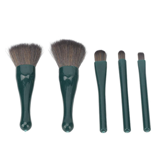 5pcs Soft Bristles Makeup Brush Set with Mirror Case – Compact, Stylish & Travel-Friendly!